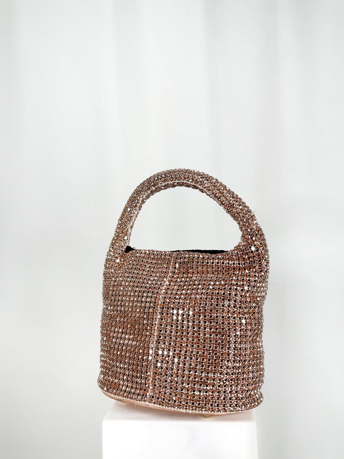 Top Handle Bag with Small Stones - Rose