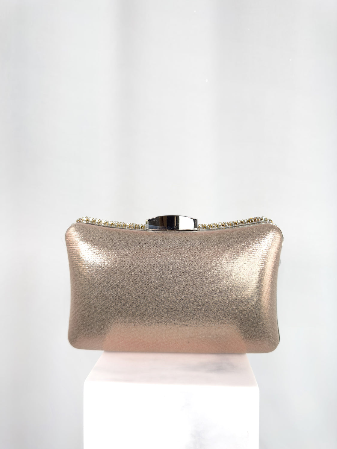 Clutch Bag with Silver Stones - Gold