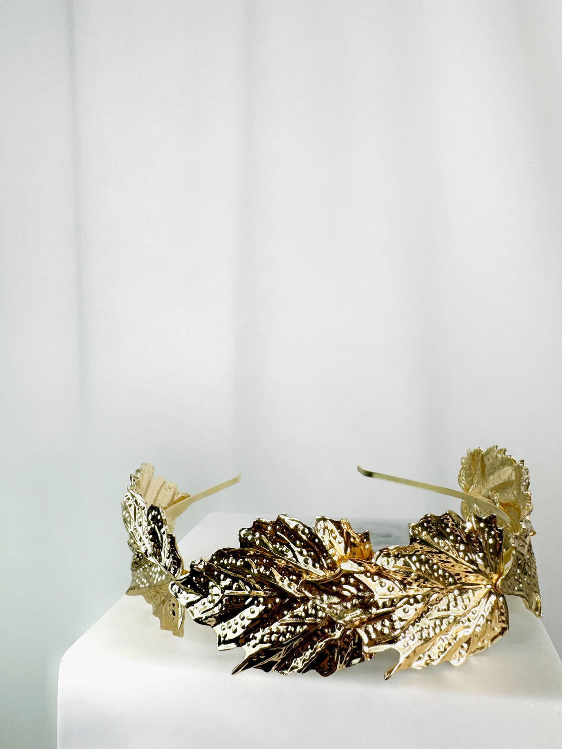 Gold Headband with Big Leaves
