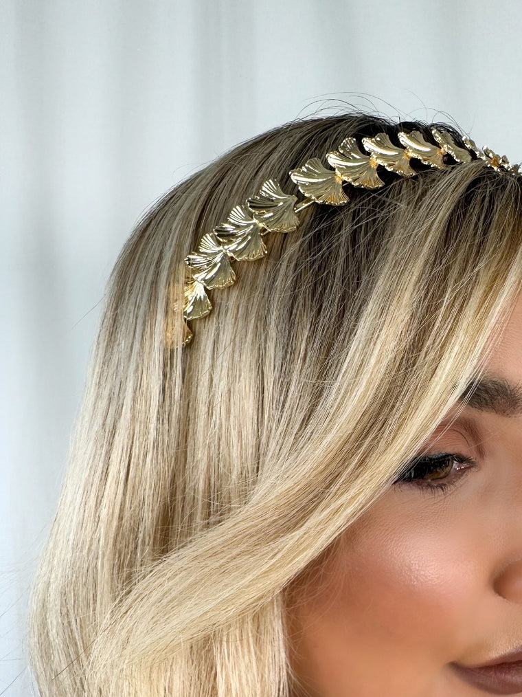 Gold Headband with Shells