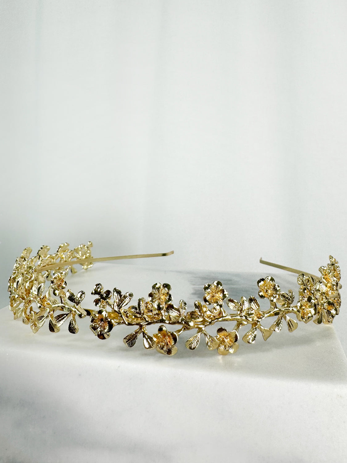 Gold Headband with Flowers