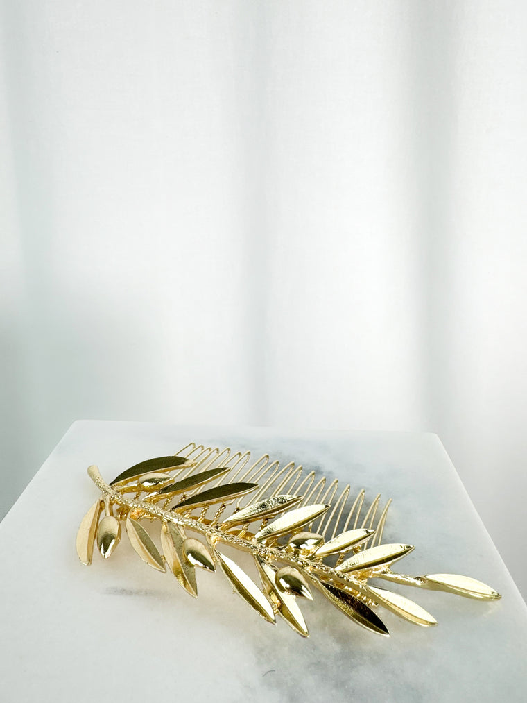 Gold Leaf Hair Comb Accessories