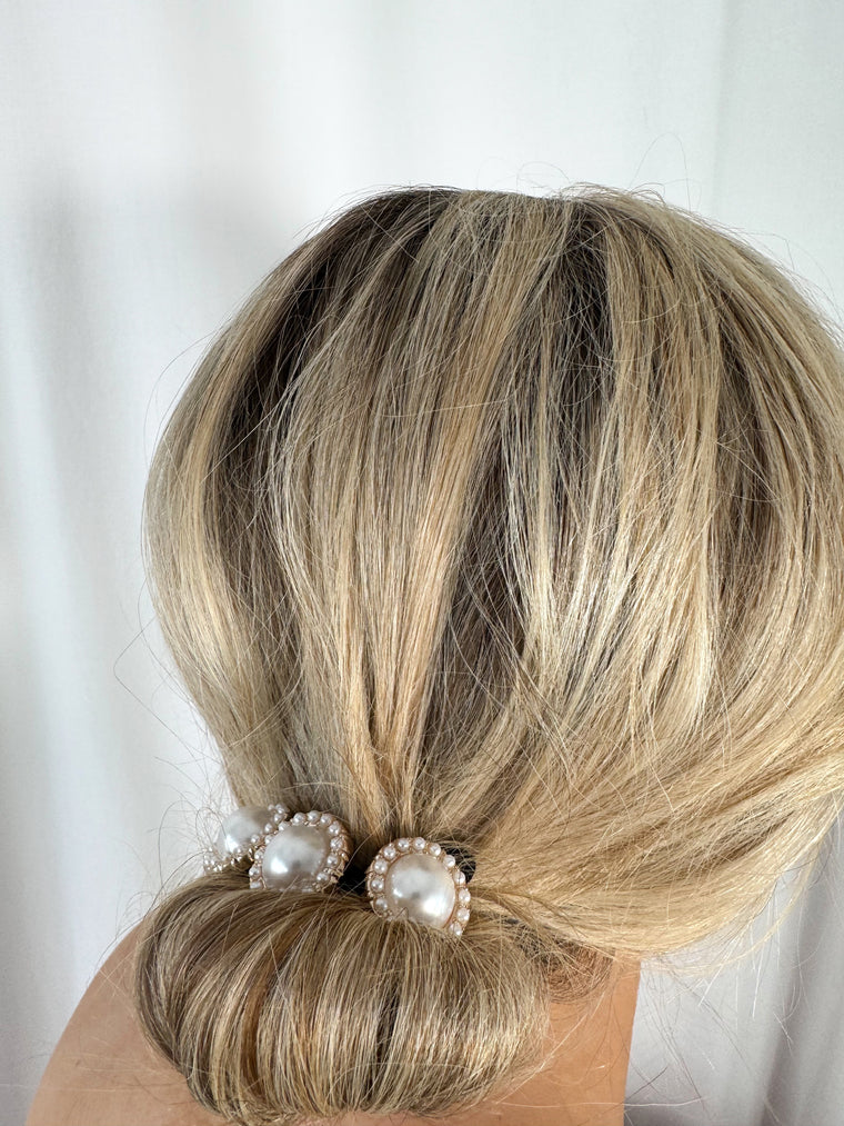 Hair Clip with Pearls and Small Stones