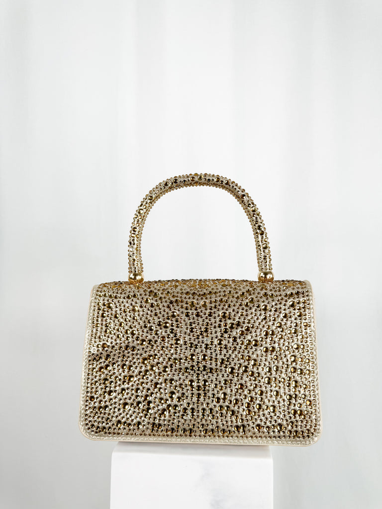 Clutch Bag with Stones - Gold