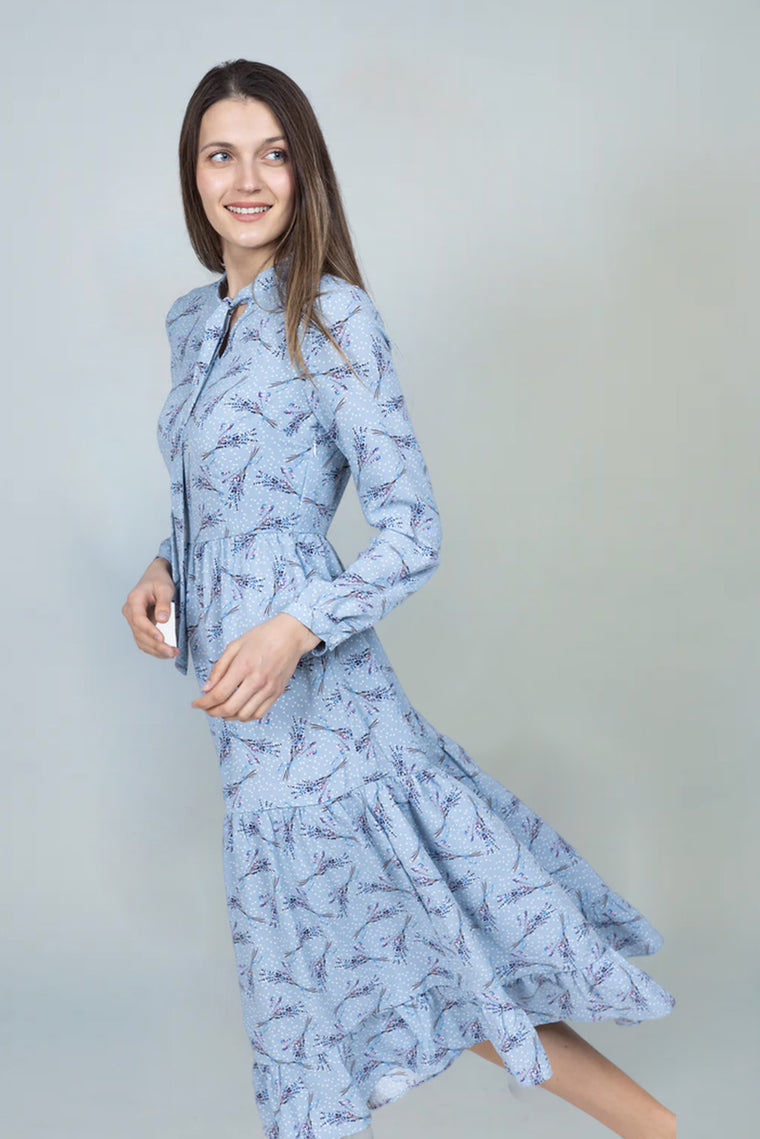 Santina Blue Print Dress