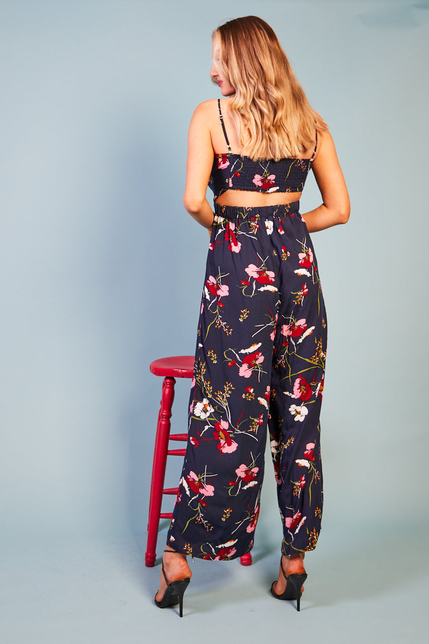 Milly  Large Flower Print Jumpsuit