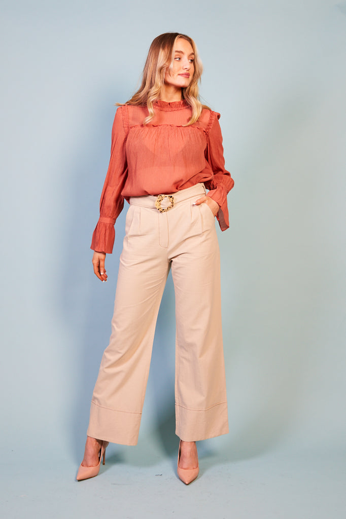 Rina Belted Wide Leg Trouser
